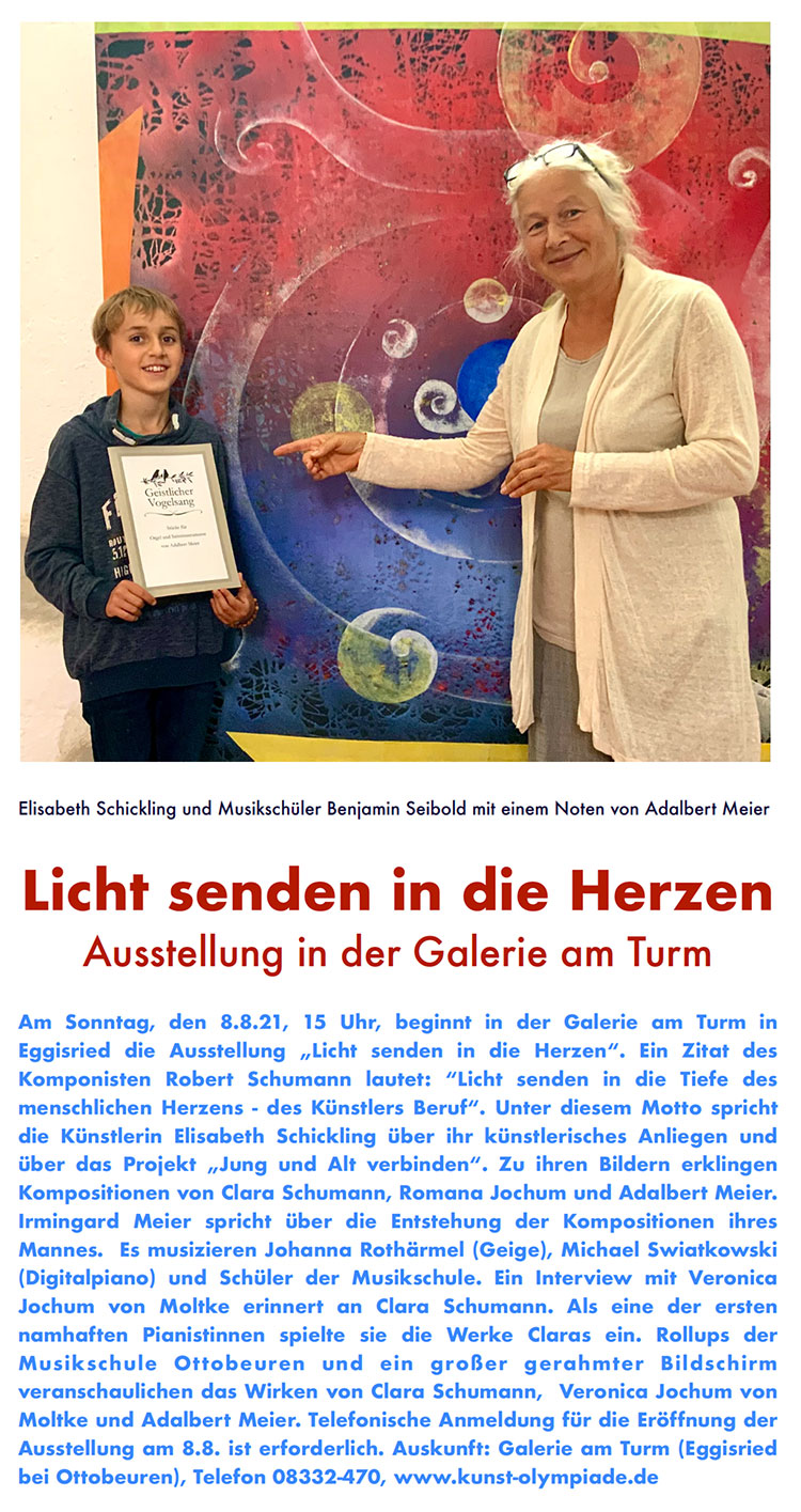 Licht senden in die Herzen - Ausstellung in der Galerie am Turm
