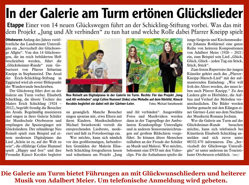 In der Galerie am Turm ertönen Glücklieder